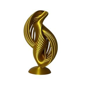 Spiral Decorative Gold Sculpture Modern Art Piece Home Office Decor Plastic